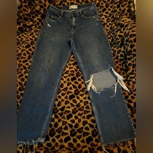 Abercrombie & Fitch Distressed Dark Blue Skinny Jeans